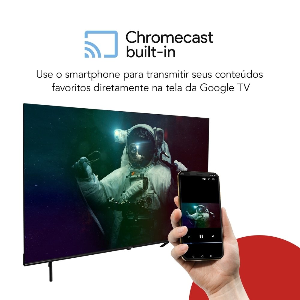 Smart TV Led 65" Aiwa AWS-TV-65-BL-01-G - 4K UHD com Wi-Fi, 2 USB, 4 HDMI, Google TV, Dolby Vision
