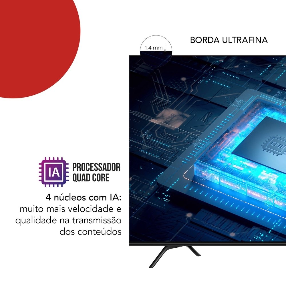 Smart TV Led 65" Aiwa AWS-TV-65-BL-01-G - 4K UHD com Wi-Fi, 2 USB, 4 HDMI, Google TV, Dolby Vision