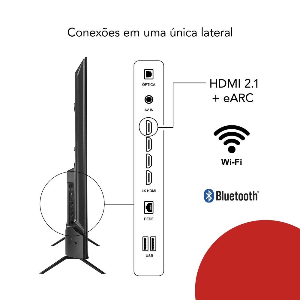 Smart TV Led 65" Aiwa AWS-TV-65-BL-01-G - 4K UHD com Wi-Fi, 2 USB, 4 HDMI, Google TV, Dolby Vision