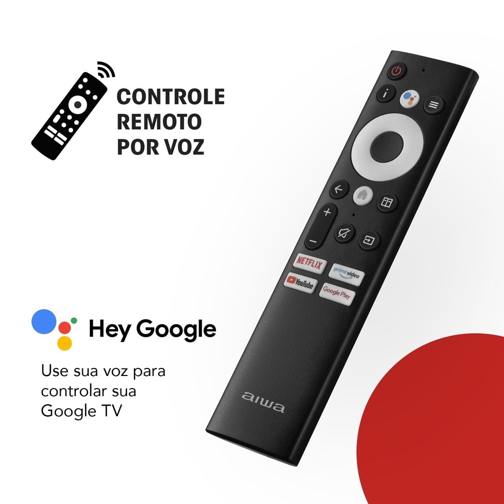Smart TV Led 65" Aiwa AWS-TV-65-BL-01-G - 4K UHD com Wi-Fi, 2 USB, 4 HDMI, Google TV, Dolby Vision