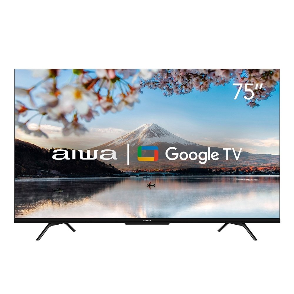 Smart TV Led 75" Aiwa AWS-TV-75-BL-01-G - 4K UHD com Wi-Fi, 2 USB, 4 HDMI, Google TV, Dolby Vision