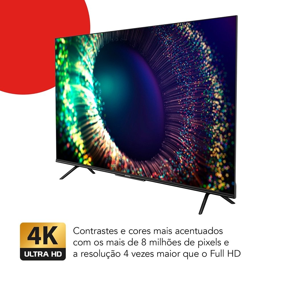 Smart TV Led 75" Aiwa AWS-TV-75-BL-01-G - 4K UHD com Wi-Fi, 2 USB, 4 HDMI, Google TV, Dolby Vision