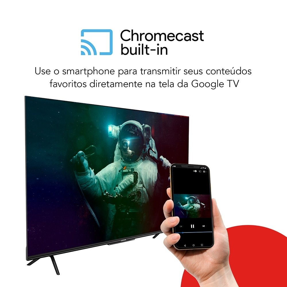 Smart TV Led 75" Aiwa AWS-TV-75-BL-01-G - 4K UHD com Wi-Fi, 2 USB, 4 HDMI, Google TV, Dolby Vision