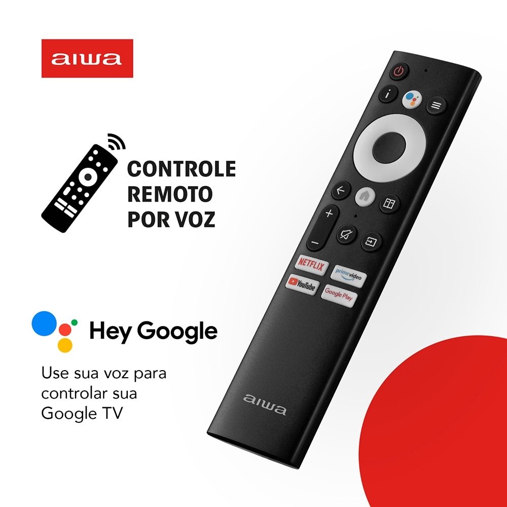 Smart TV Led 75" Aiwa AWS-TV-75-BL-01-G - 4K UHD com Wi-Fi, 2 USB, 4 HDMI, Google TV, Dolby Vision