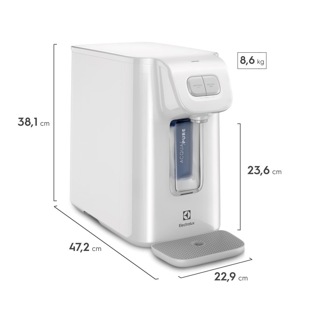 Purificador de Água Electrolux PC01B - Acqua Pure, Com Compressor, Branco, 110V