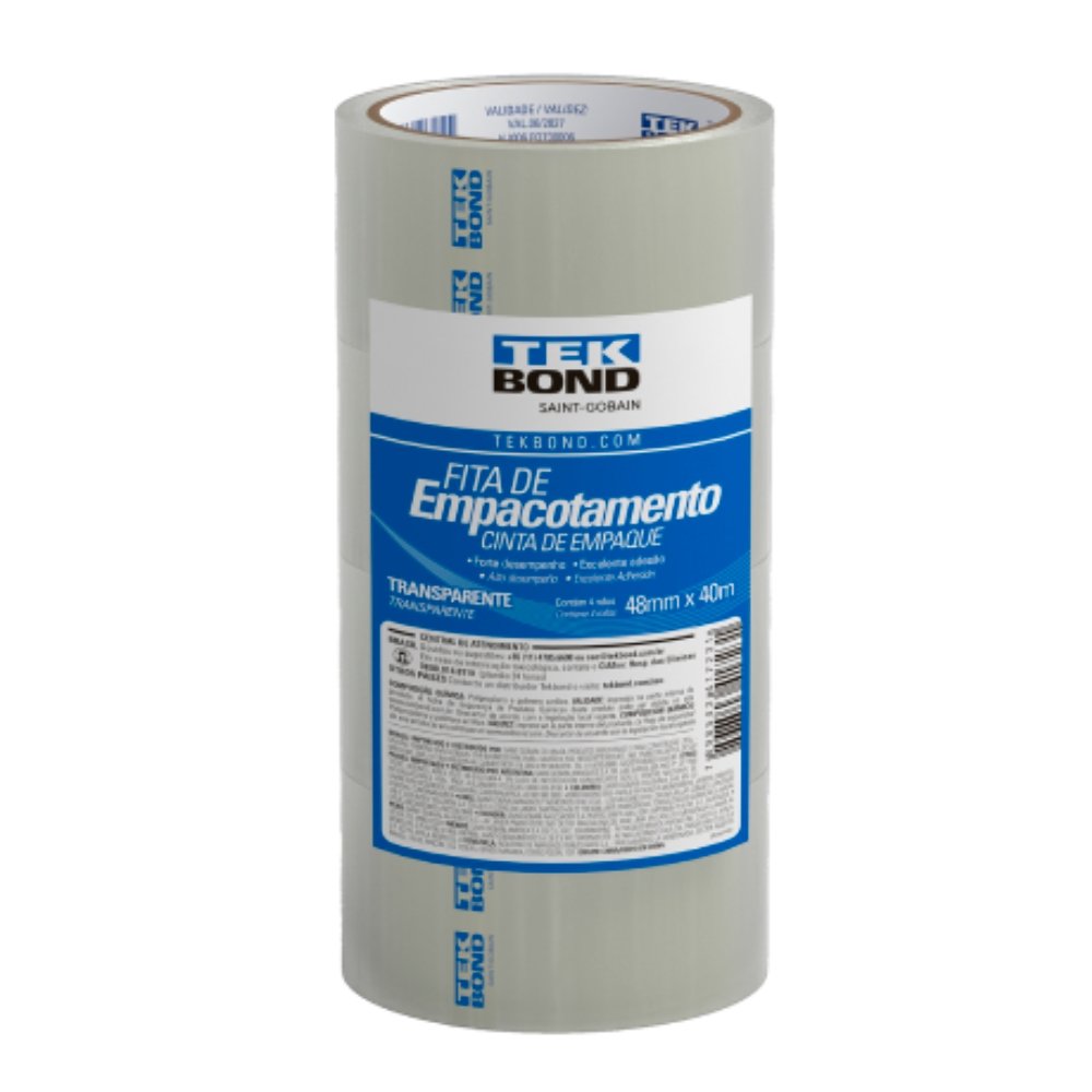 Fita Empacotamento Tekbond Transparente 48MMX40M