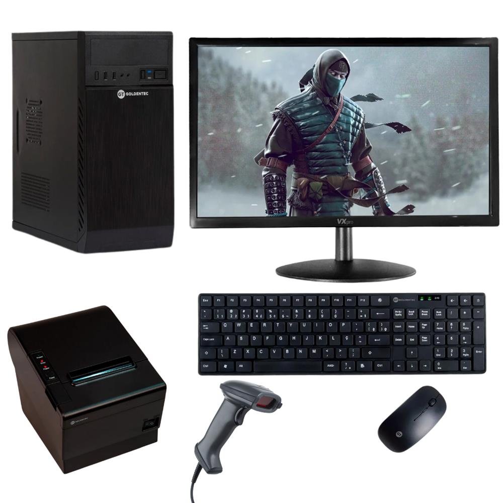 Kit Automação Intel Core-TM- I3, 2G, 4GB, SSD 120GB Linux, com Monitor 20, Impressora Termica, Teclado, Mouse, Leitor de Codigo de Barras