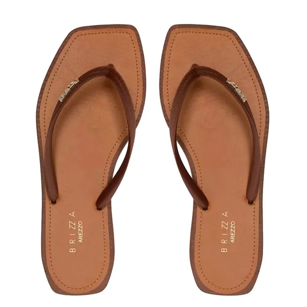 Chinelo Arezzo Brizza Z19027 0001 0013u 33-40 Marron Chocolate Jelly com 12 Pares