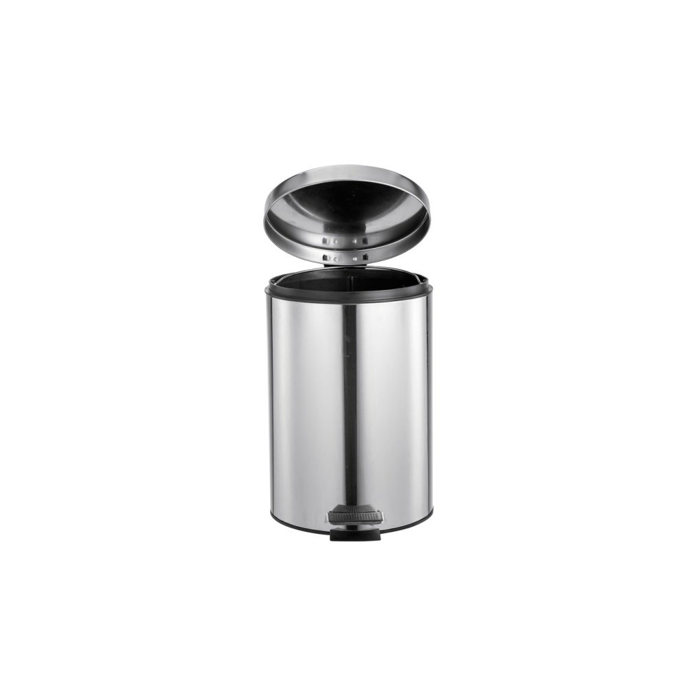 Lixeira Inox Redonda Com Pedal 3 Litros Polido Mood