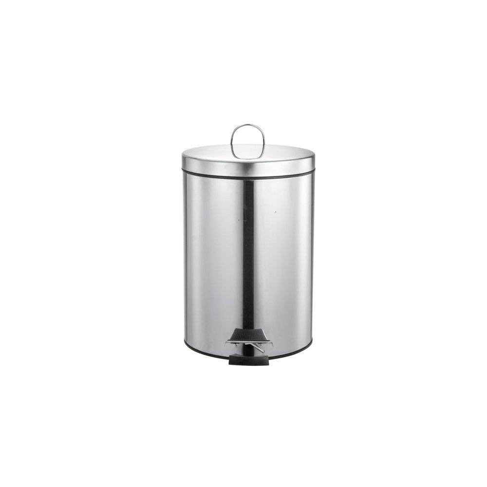 Lixeira Inox Redonda Com Pedal 3 Litros Polido Mood