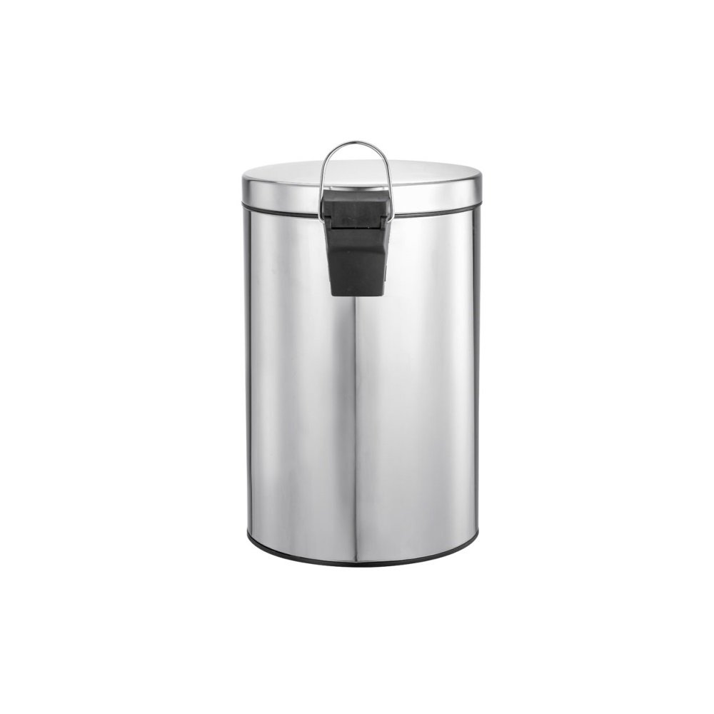 Lixeira Inox Redonda Com Pedal 3 Litros Polido Mood