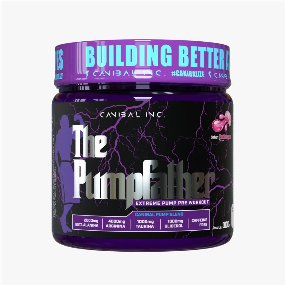 Pre Treino Sem Cafeina The Pumpfather 300g Sabor Chiclete - Canibal Inc