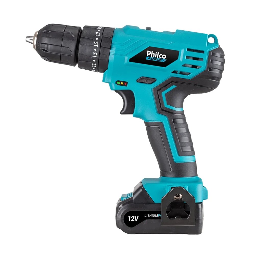 Furadeira e Parafusadeira Philco PPF12M - Force, 12V com Acessórios e Maleta Bivolt