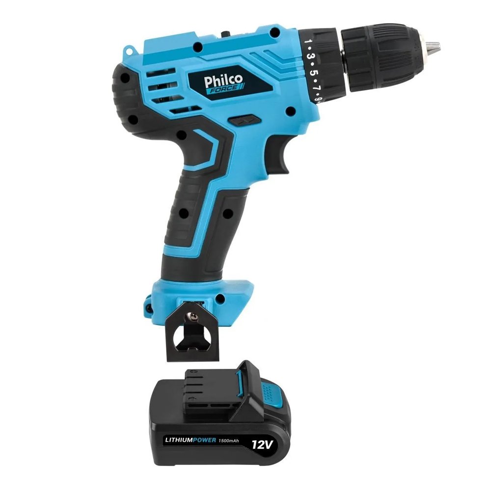 Furadeira e Parafusadeira Philco PPF12M - Force, 12V com Acessórios e Maleta Bivolt