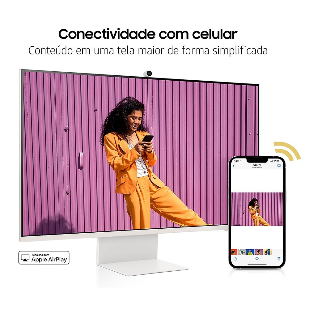 Monitor Smart Samsung M8, 32", LED UHD 4K, HDMI, DisplayPort, USB-C, Som Integrado - LS32CM801ULXZD