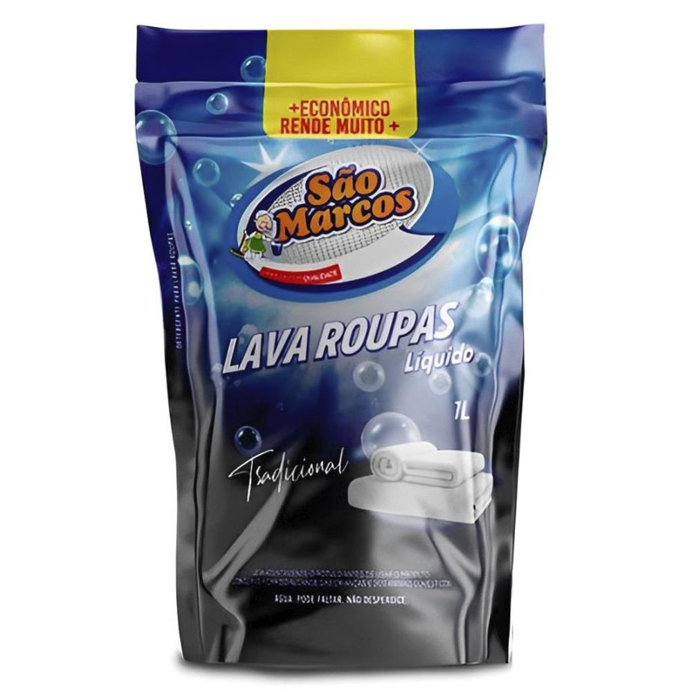Lava Roupas Liquido São Marcos Tradicional Sache 1 Litro
