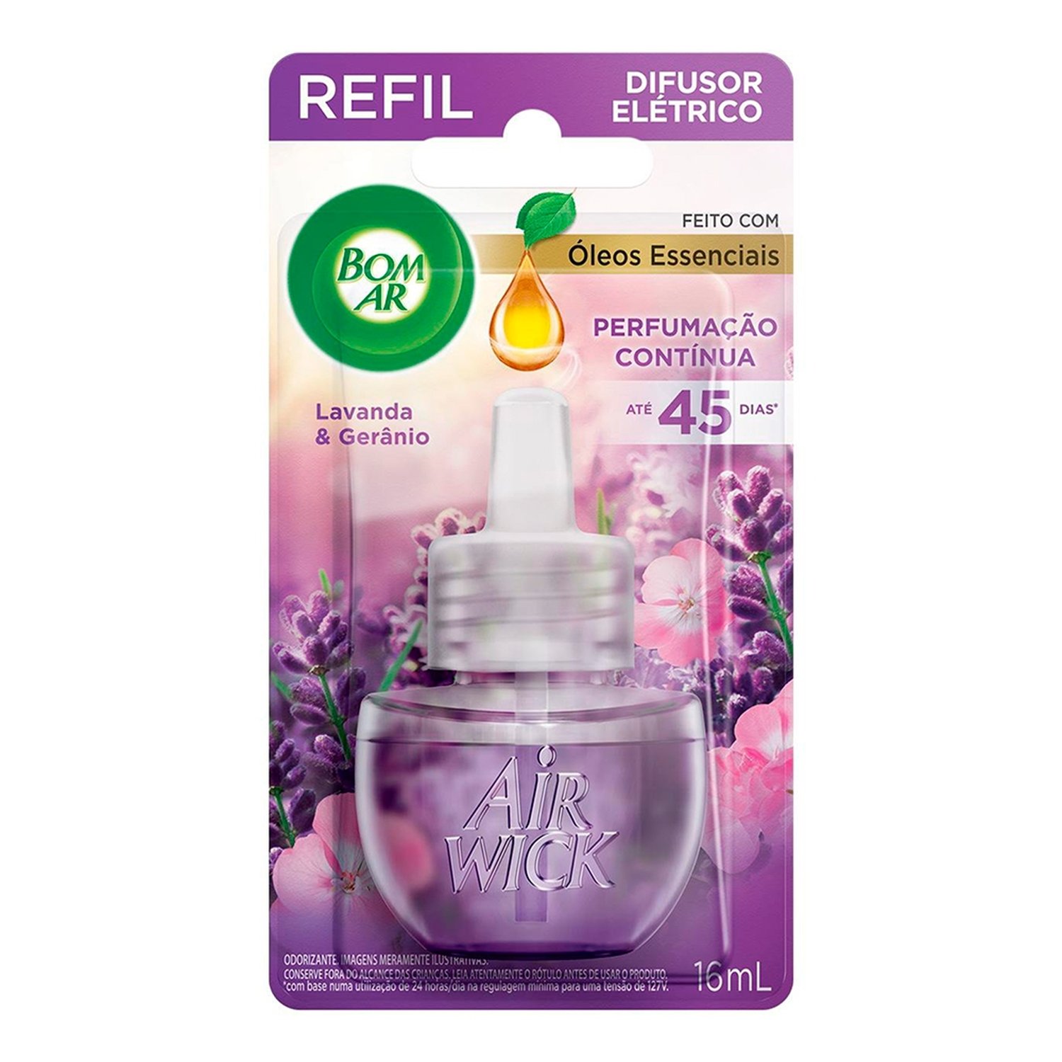 Refil para Difusor Elétrico Bom Ar Lavanda e Gerânio 16ml