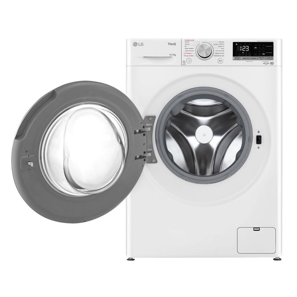 Máquina de Lavar Roupas 12Kg LG CV5012WC4A - Lava e Seca, Branco, 220V