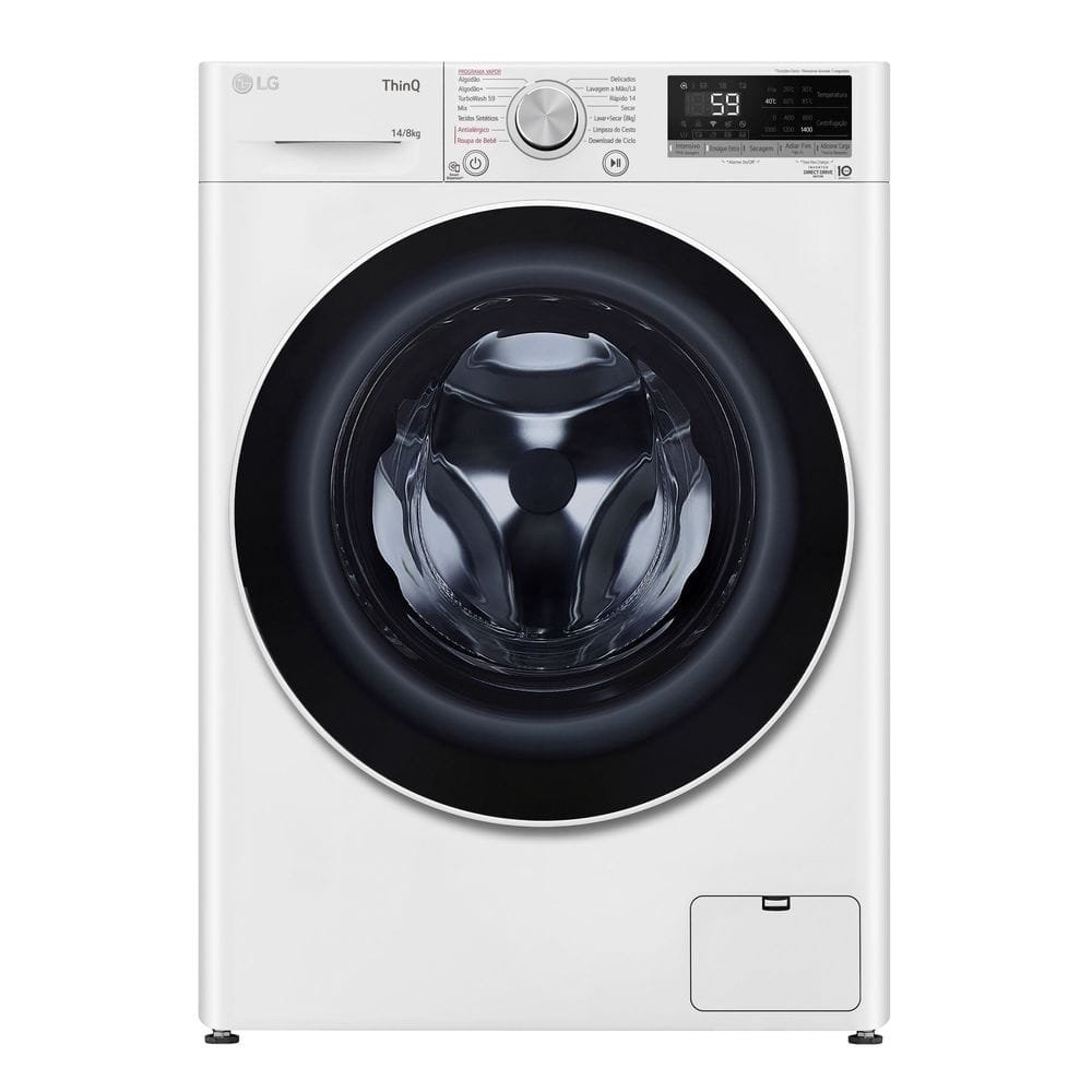Máquina de Lavar Roupas 14Kg LG CV5014WC4A - Lava e Seca, Branco, 220V