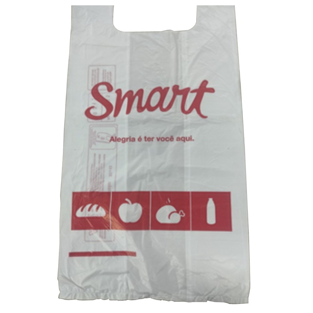 Sacola Smart Impressa Reforçada 45x53cm 15kg - Embalagem com 1000 Unidades