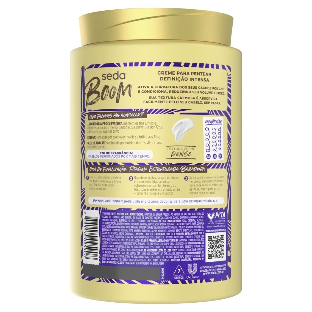 Creme para Pentear Seda Boom Definição Intensa 1kg