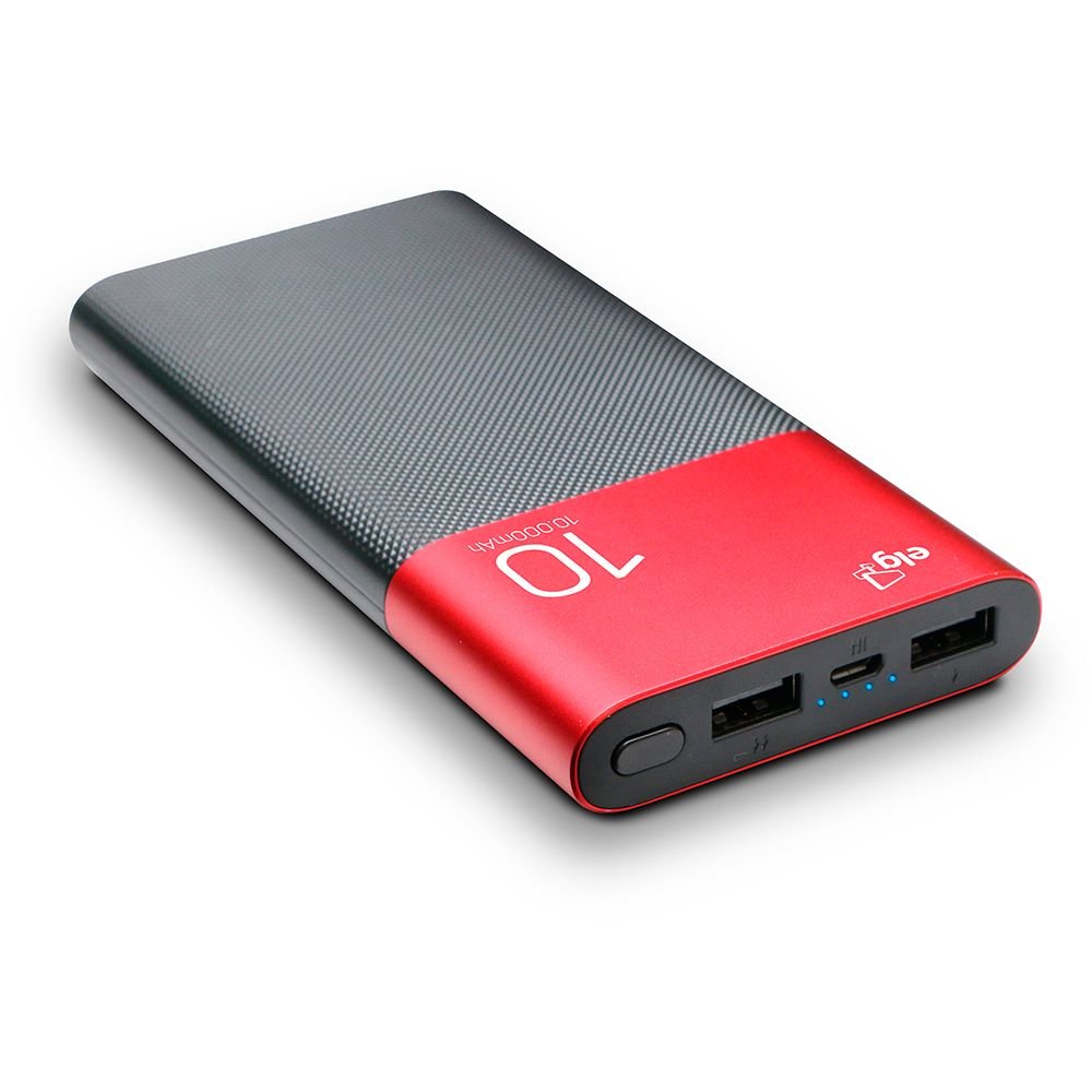 Power Bank 10.000 Mah Aluminum - Preto e Vermelho - PB100RDAL