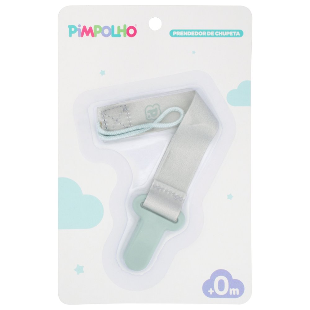 Kit Prendedor De Chupeta Liso 14Cm Unissex Pimpolho Com 4 Unidades.