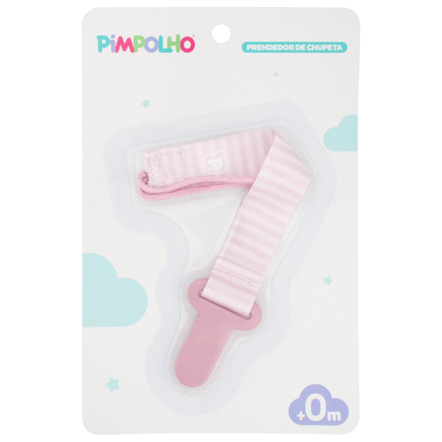 Kit Prendedor De Chupeta Listras 14Cm Feminino Pimpolho Com 4 Unidades.
