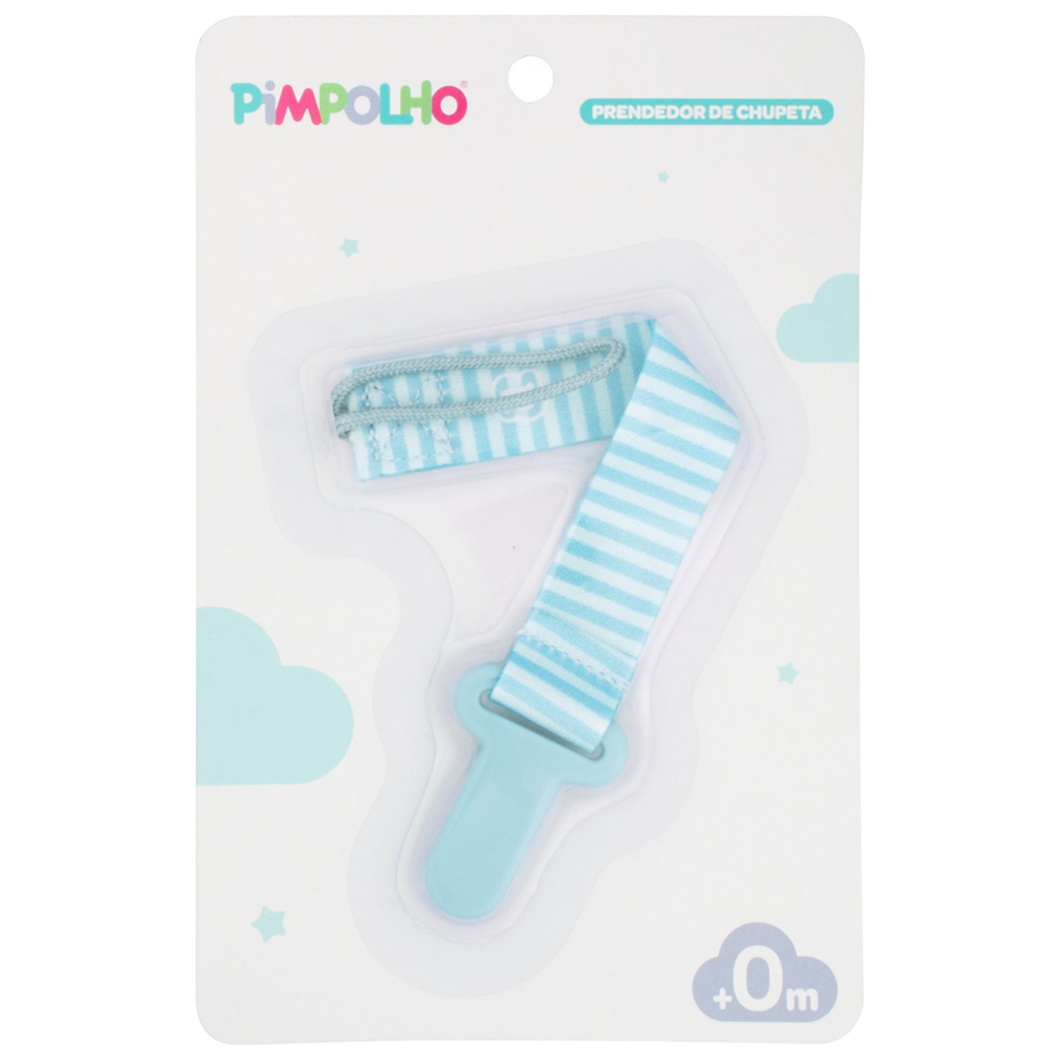 Kit Prendedor De Chupeta Listras 14Cm Masculino Pimpolho Com 4 Unidades.
