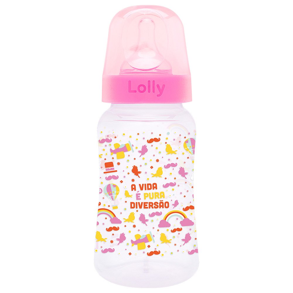 Mamadeira Lolly Mundo Bita Rosa 330ml