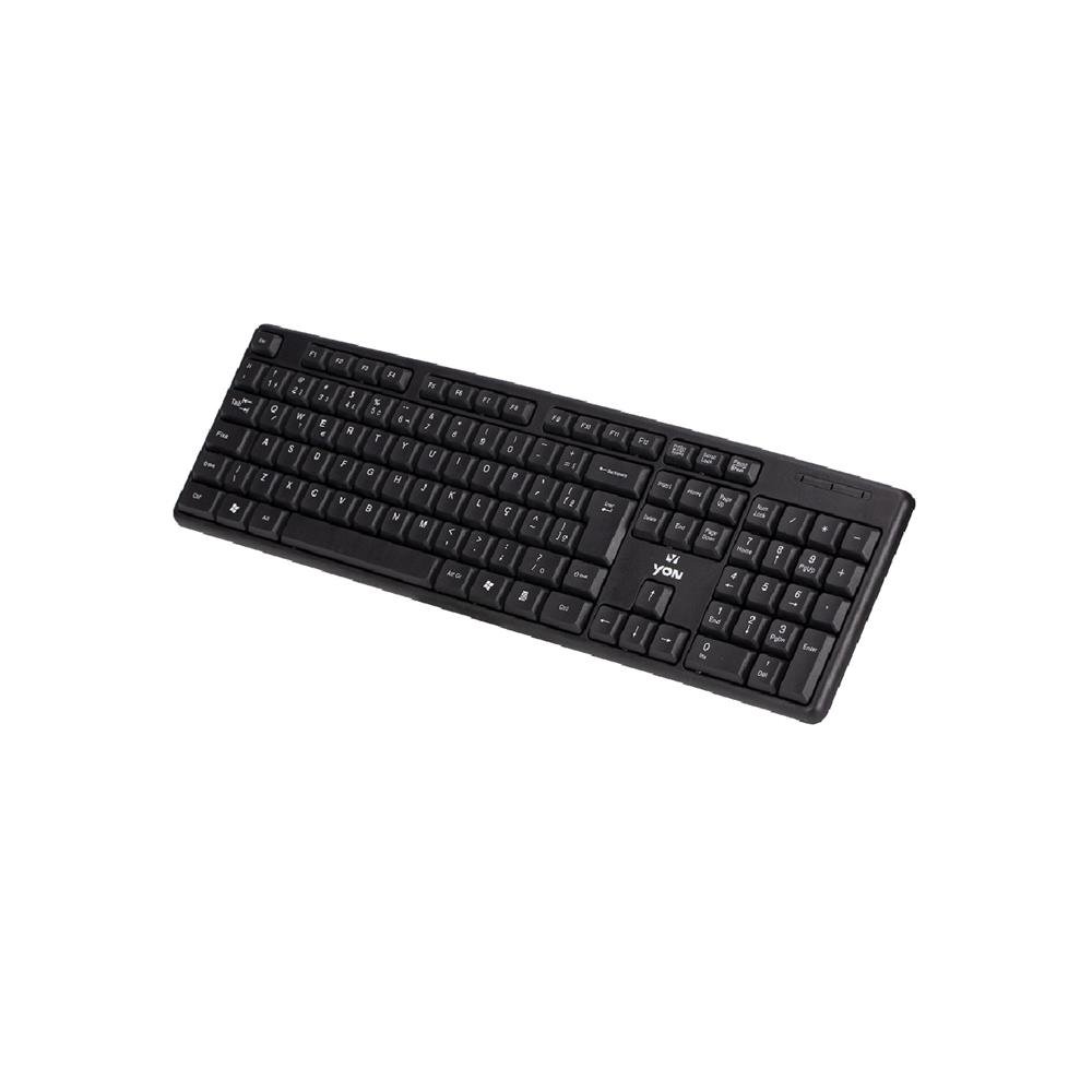 Teclado Yon KM-101, USB, ABNT2, Preto