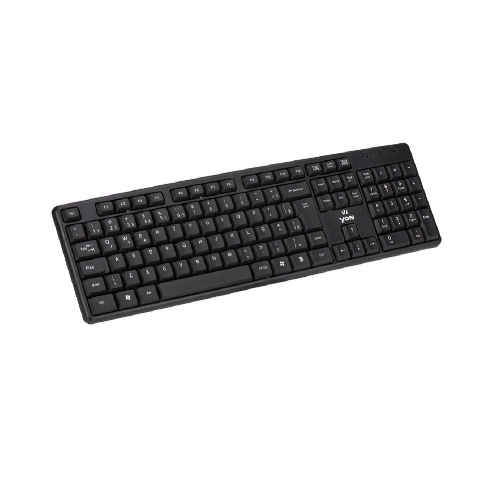 Teclado Yon KM-101, USB, ABNT2, Preto