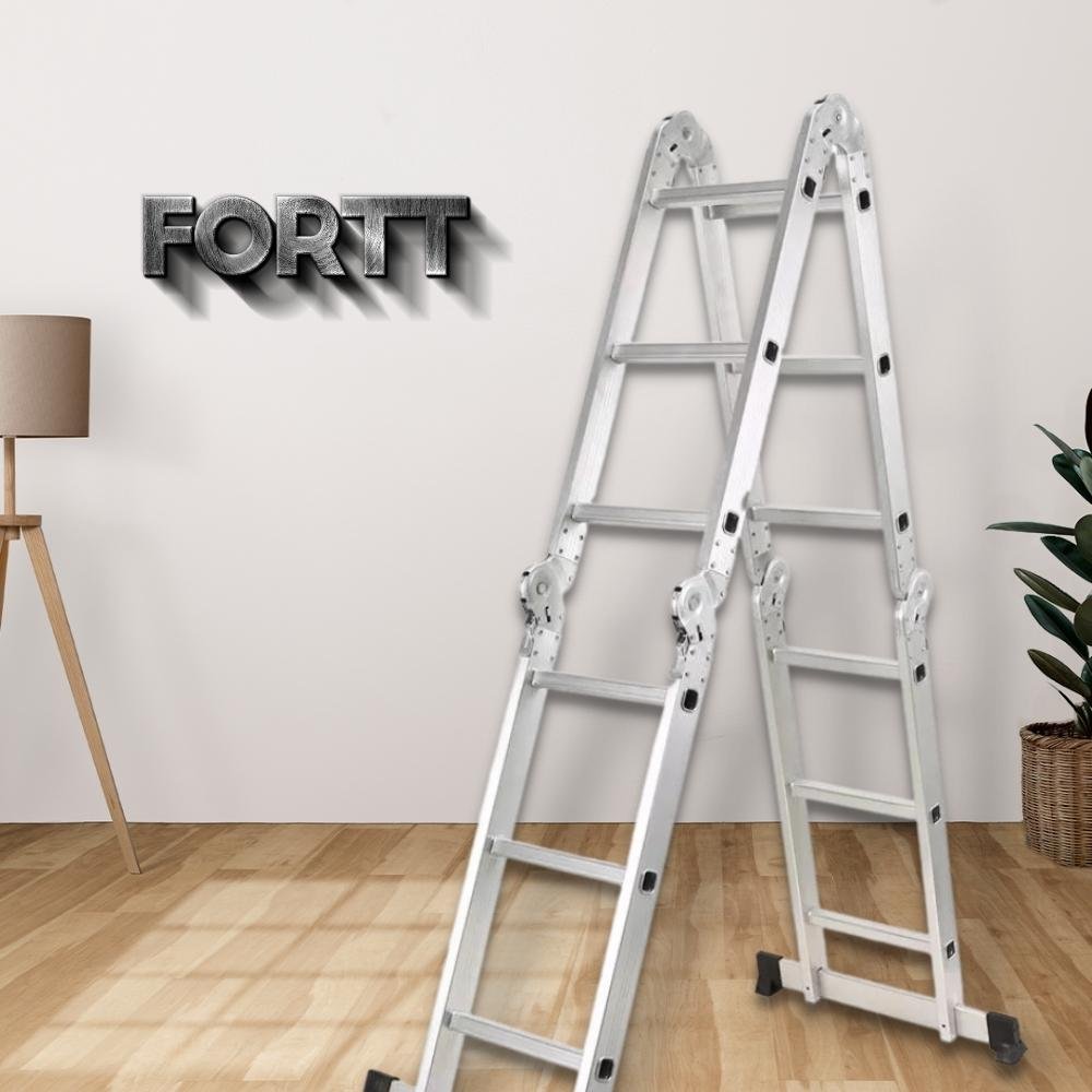 Escada Articulada Multifuncional 4x3 Aluminio Fortt 12 Degraus 3.34m - EAM4X3