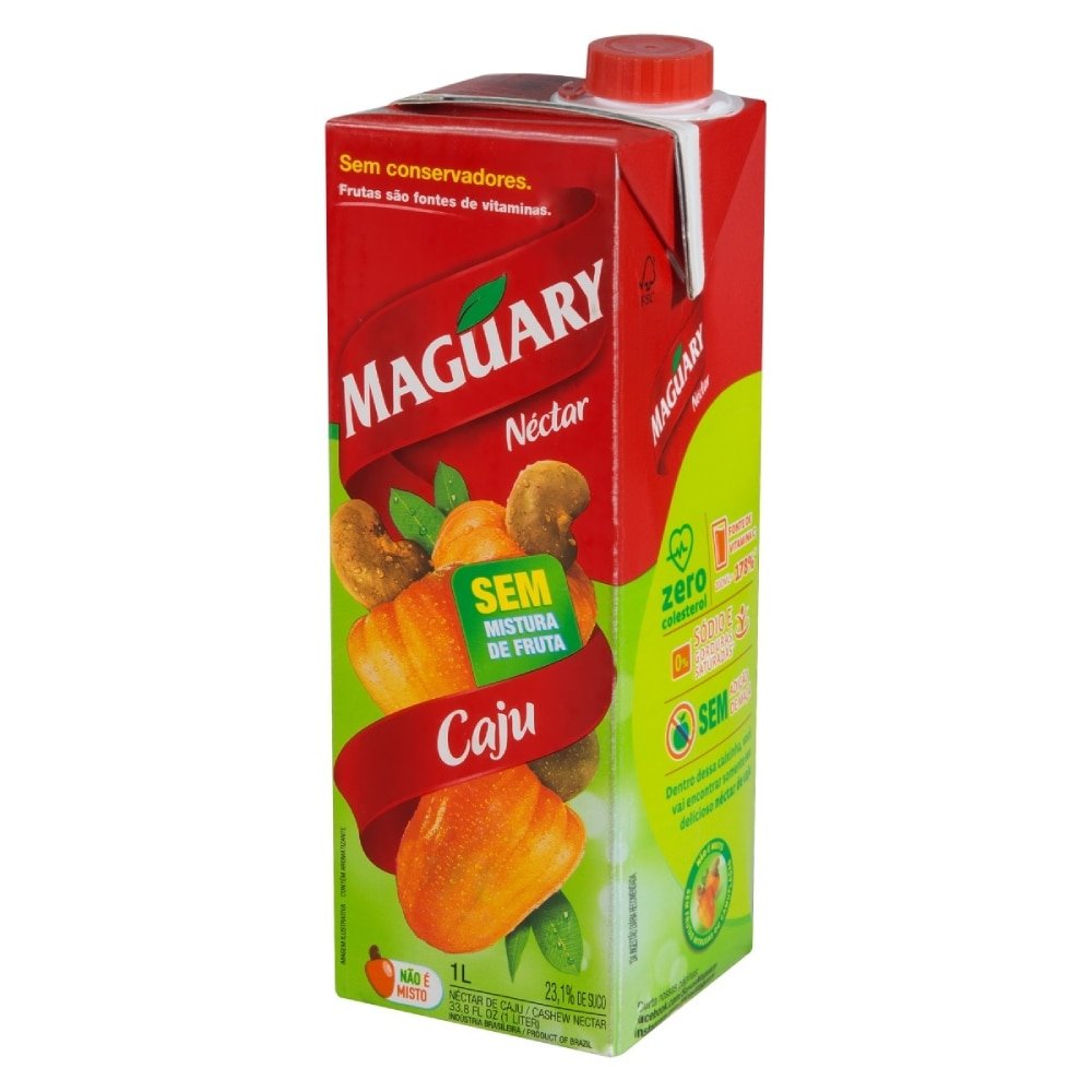 Suco Maguary Néctar Caju 1 Litro - Embalagem 12 Unidades