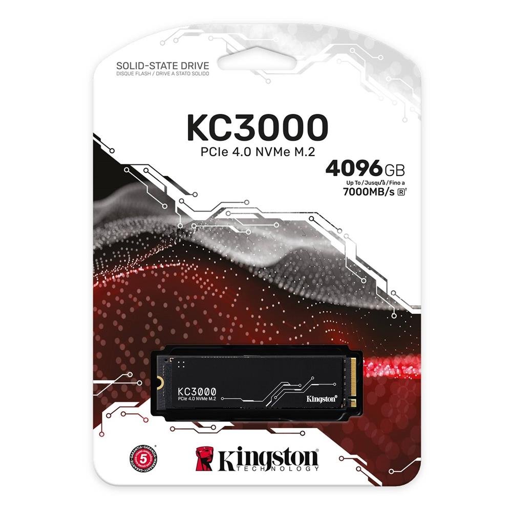 Ssd Kingston Kc3000, 4Tb, M.2 Nvme 2280, Leitura 7000Mb/S E Gravação 7000Mb/S