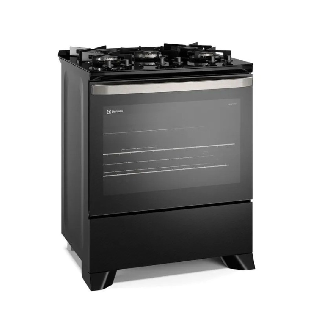 Fogão Electrolux 5 Bocas Experience Com Mesa De Vidro PerfectCook e VaporBake Preto FE5GP - Bivolt