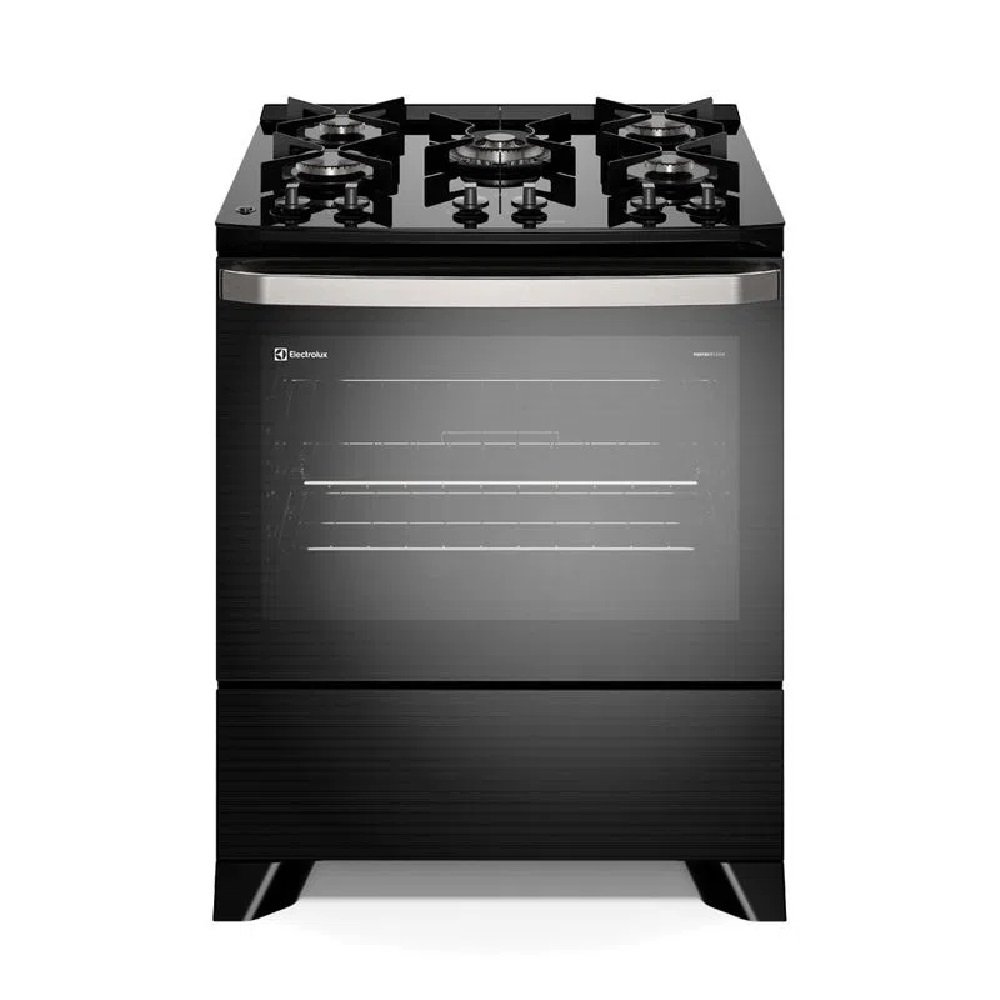 Fogão Electrolux 5 Bocas Experience Com Mesa De Vidro PerfectCook e VaporBake Preto FE5GP - Bivolt