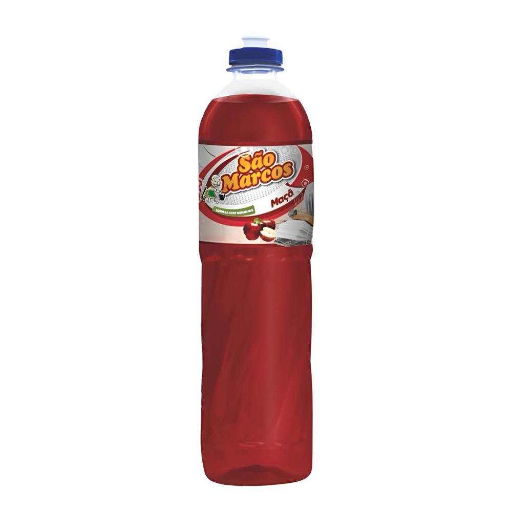Detergente Liquido Sao Marcos Lava Louças Maca 500ML Embalagem Com 24 Unidades