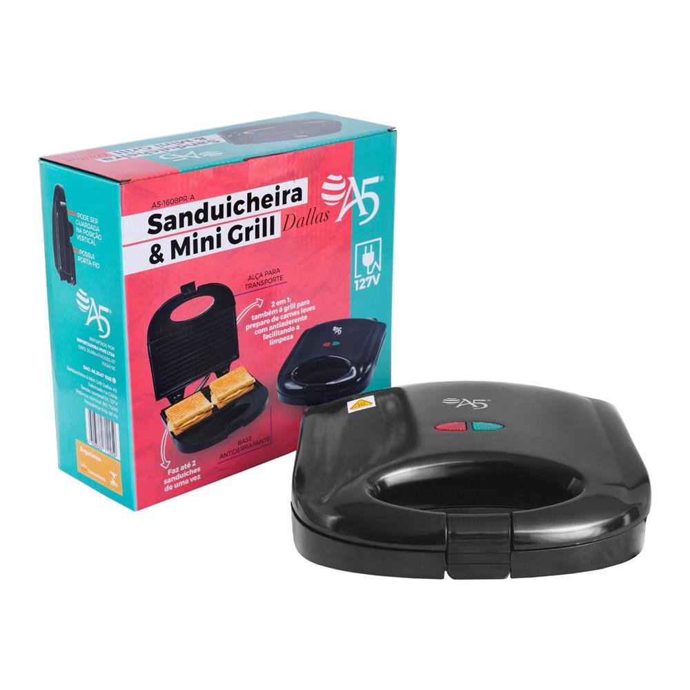 Sanduicheira Dallas 750 W 127 V (21CMX11,5 CM)