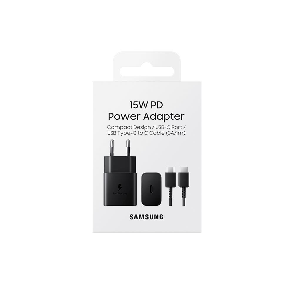 Carregador de Parede Samsung Rápido 15W, Com Cabo, Bivolt Preto