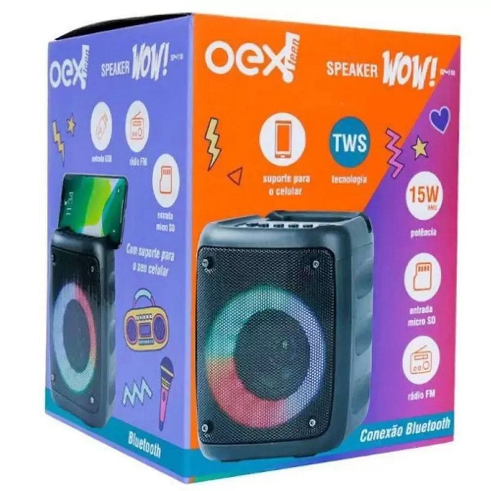 Caixa Bluetooth 15w Led Sp110, Oex