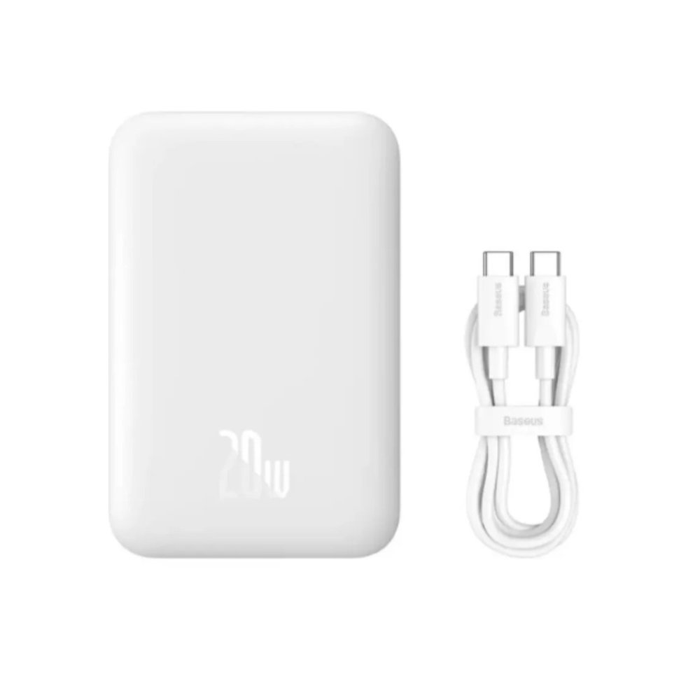 Carregador Magnetico 6000mah, 20w, Ppcxw06, Branco, Baseus