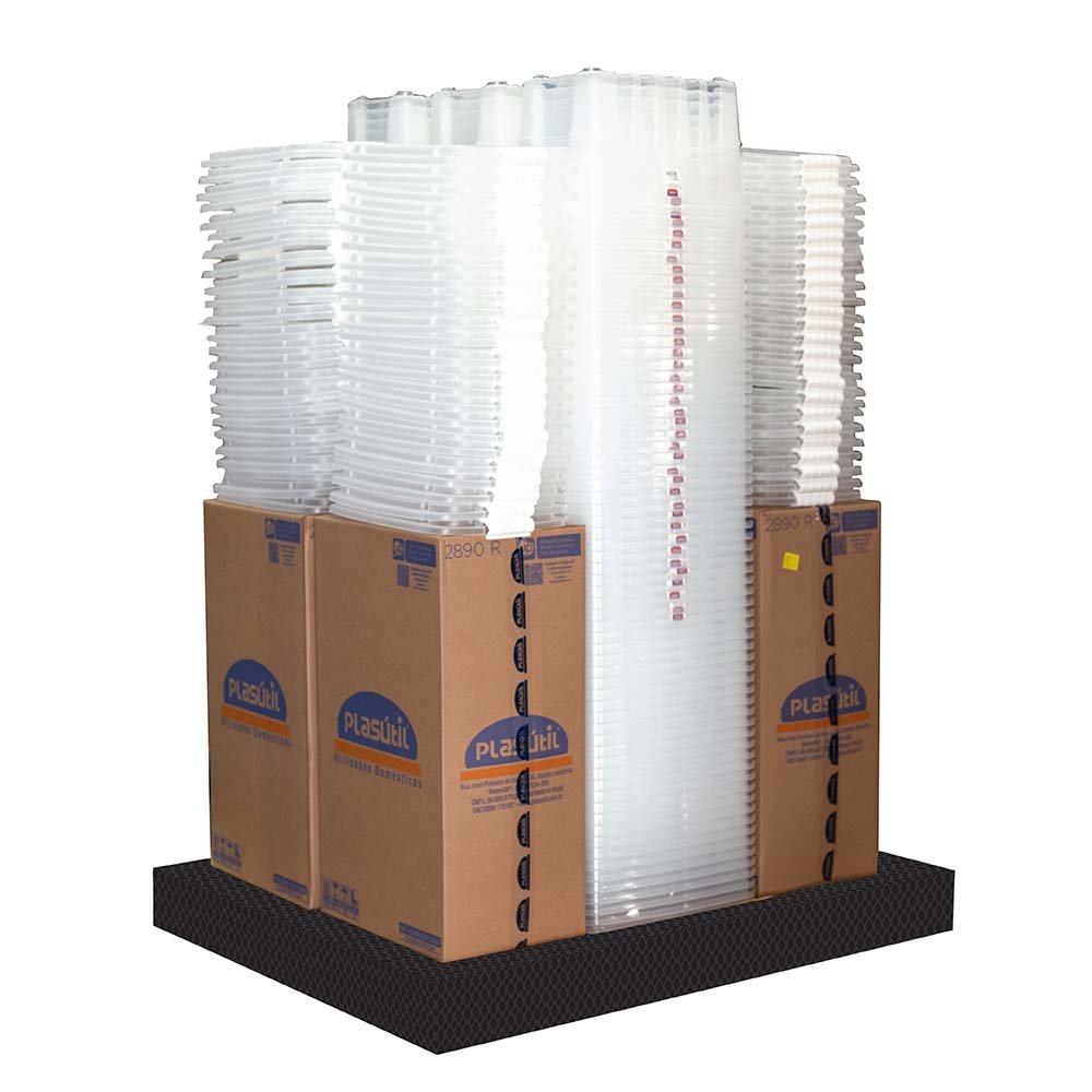 Mix 192 Caixas Gran Box 19,8 Litros Com Trava Transparente