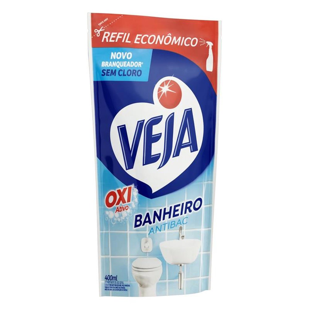 Veja Banheiro Oxi Antibac Refil Sache 400ML-Un/1