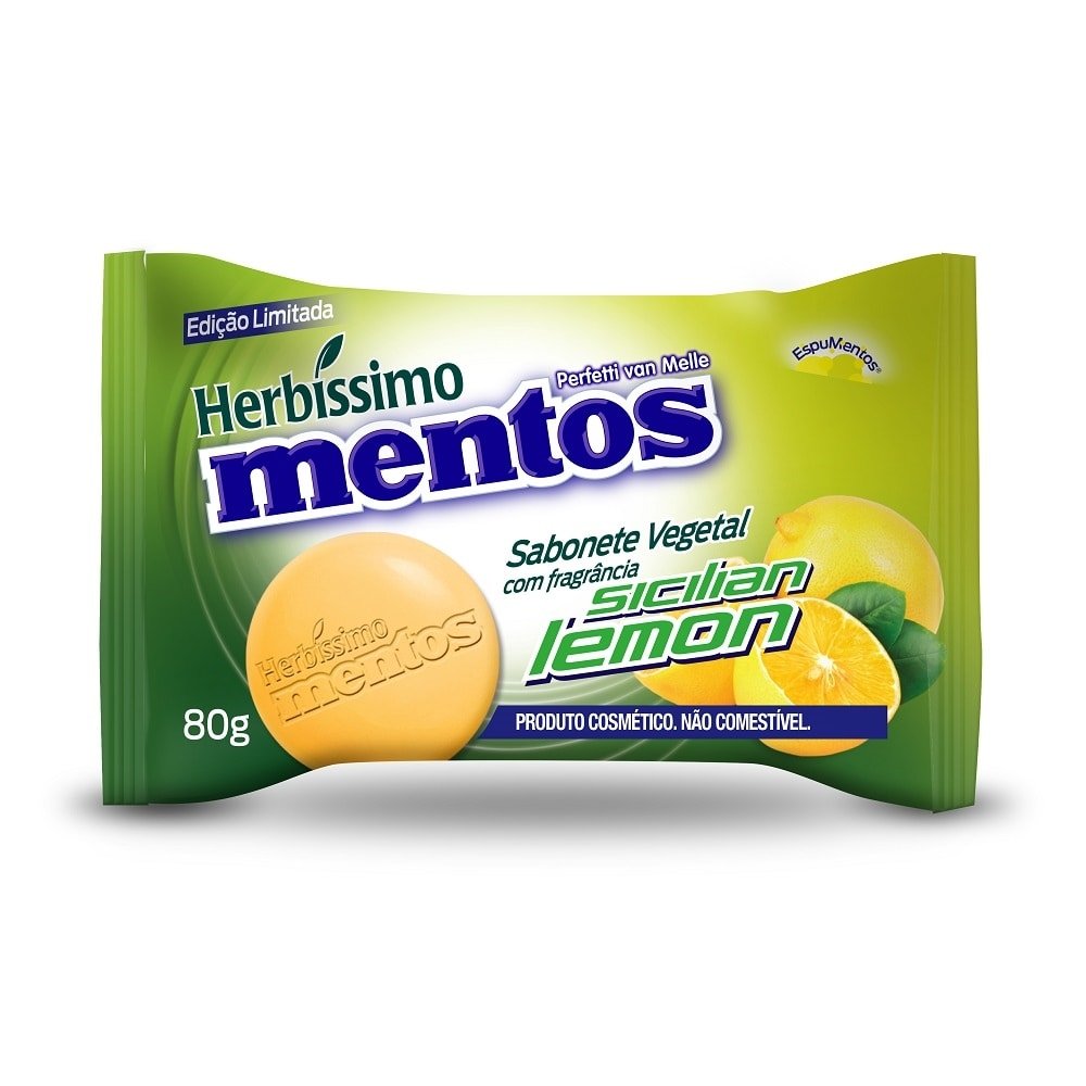 Sabonete Herbíssimo Mentos Vegetal Sicilian Lemon 80g - Embalagem com 12 Unidades