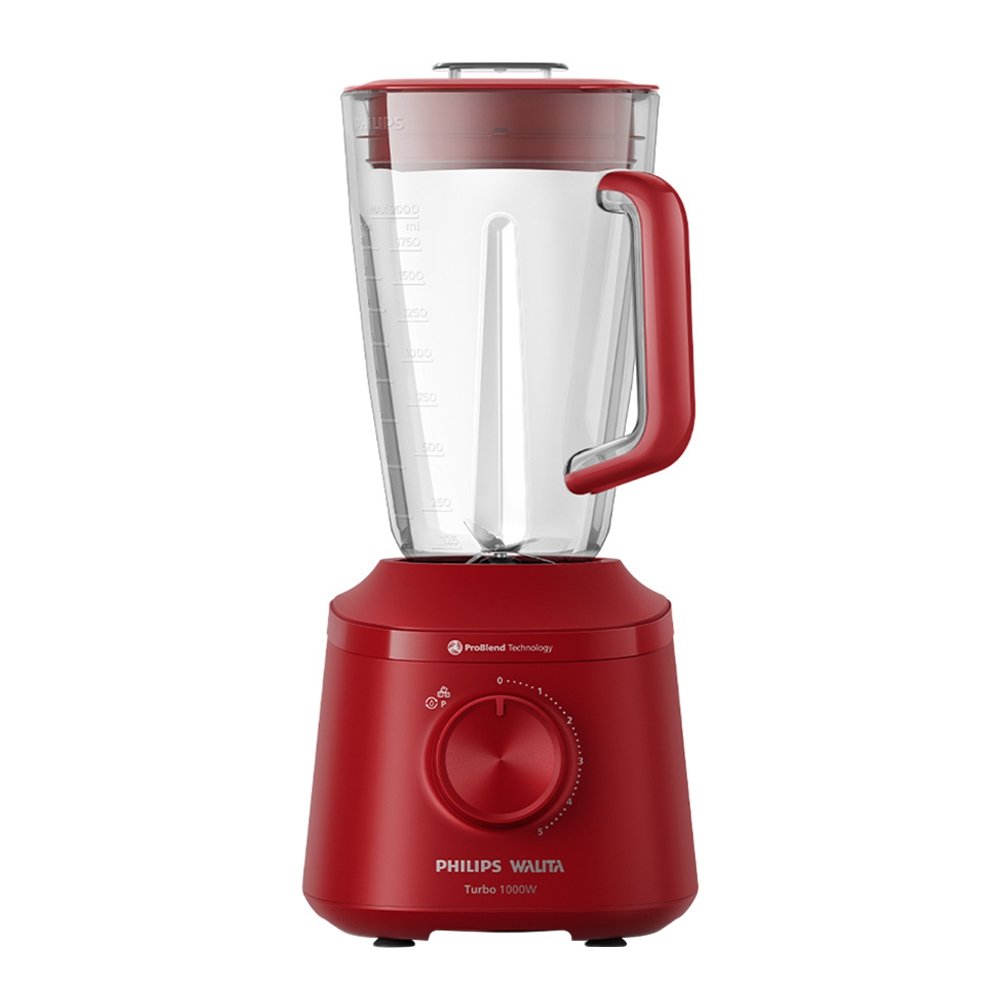 Liquidificador Walita Série 3000 HR2270/40 - 1000W, 5 Velocidades, Turbo, Vermelho, 220V