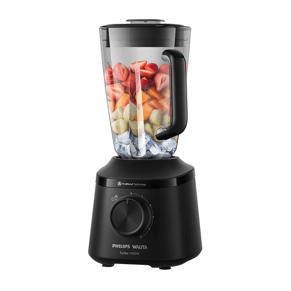 Liquidificador Walita Série 3000 HR2270/91 - 1000W, 5 Velocidades, Turbo, Preto, 110V