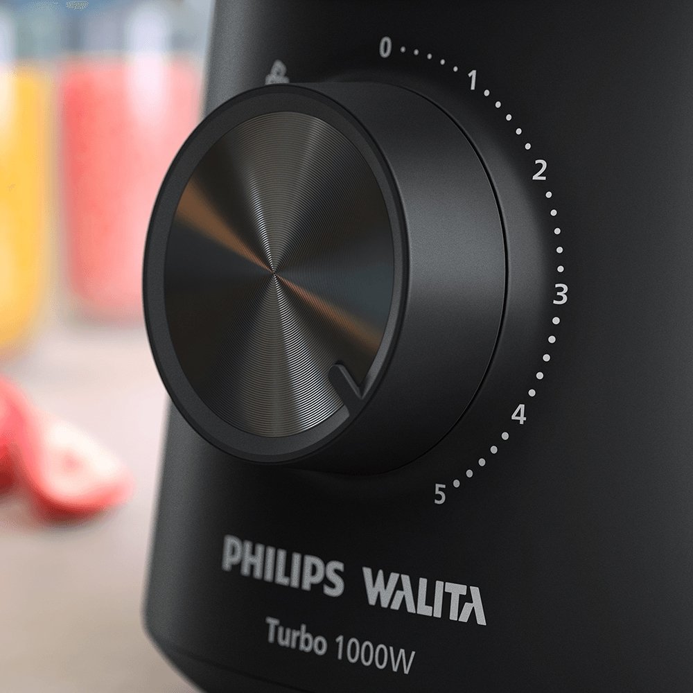 Liquidificador Walita Série 3000 HR2270/91 - 1000W, 5 Velocidades, Turbo, Preto, 110V
