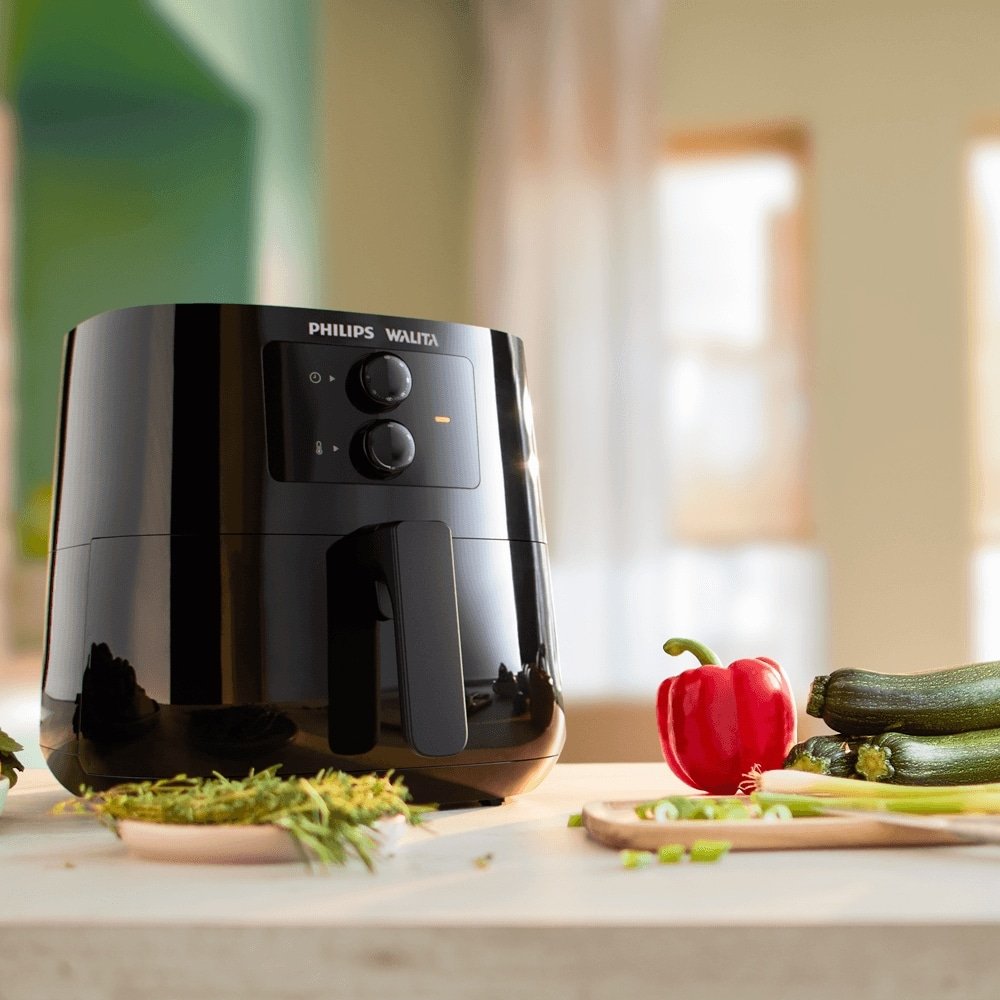Fritadeira Air Fryer Philips Walita Série 3000 XL HD9206/90 - 2000W, Analógica, Preto, 110V