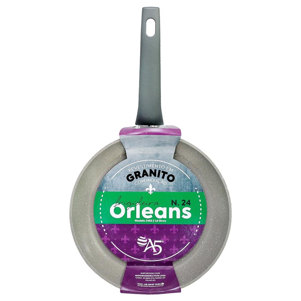 Frigideira Orleans Granito Nº 24x4,8 Espessura 3,5 mm Sem Tampa Com Indução